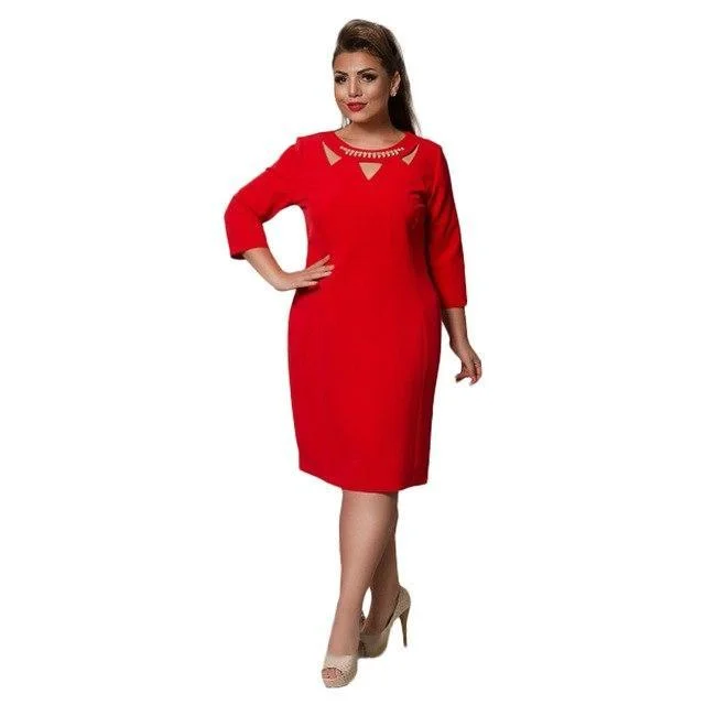 ANALUKE Hollow Out Brand O-neck Casual Dress