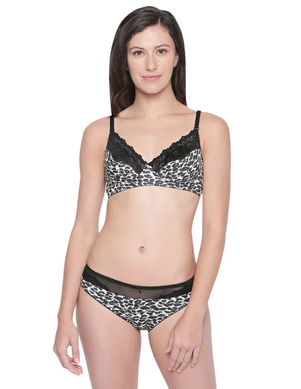 hypoallergenic women bra and panty sets for sensitive skinBODYCARE Bridal Black Bra & Panty Printed Lingerie Set - 6425-B hypoallergenic women bra and panty sets for sensitive skinBODYCARE Bridal Black Bra & Panty Printed Lingerie Set - 6425-B