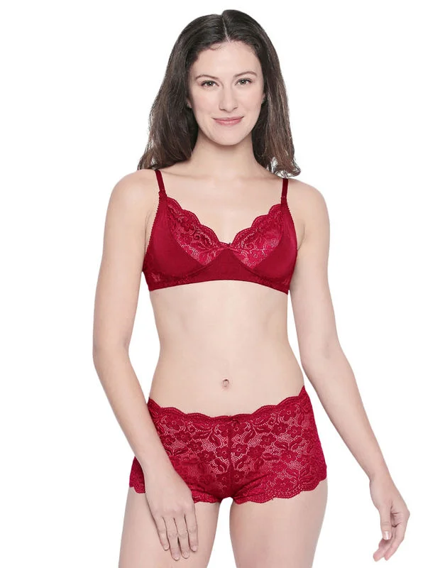 travel friendly women bra and panty sets for easy packingBODYCARE Bridal Maroon Bra & Panty Lingerie Set - 6406MH travel friendly women bra and panty sets for easy packingBODYCARE Bridal Maroon Bra & Panty Lingerie Set - 6406MH
