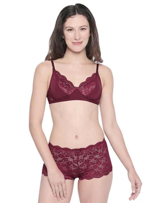 bralette women bra and panty sets for a trendy lookBODYCARE Bridal Wine Bra & Panty Lingerie Set - 6406WI bralette women bra and panty sets for a trendy lookBODYCARE Bridal Wine Bra & Panty Lingerie Set - 6406WI