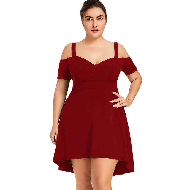 ANALUKE Cold Shoulder Party Sexy Dress