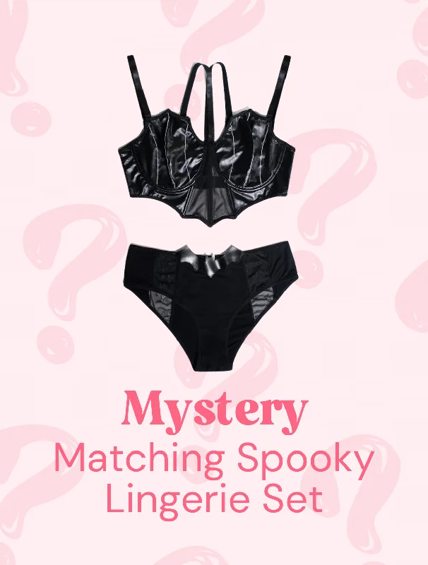 modern style women bra and panty sets for a contemporary lookMystery Matching Spooky Lingerie Set modern style women bra and panty sets for a contemporary lookMystery Matching Spooky Lingerie Set
