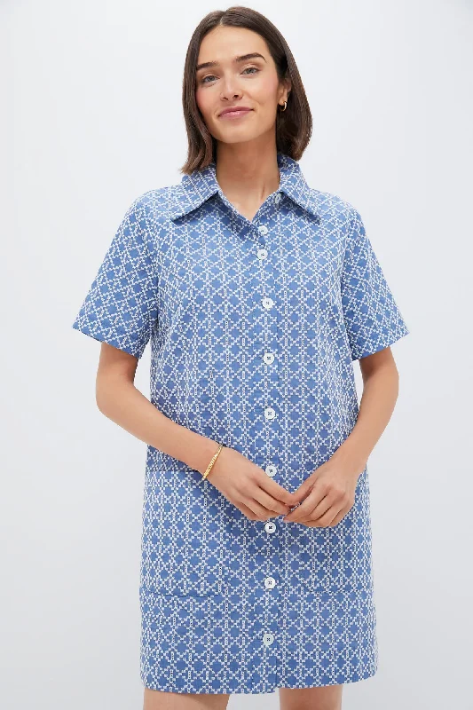Midi dresses with satin - finish fabrics for a luxurious feel Denim Embroidered Lacie Dress Midi dresses with satin - finish fabrics for a luxurious feel Denim Embroidered Lacie Dress