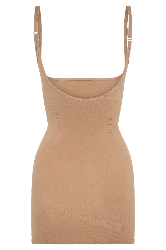 Mini dresses with embroidered details for a unique touch Jocelyn Backless Shapewear Mini Dress - Latte