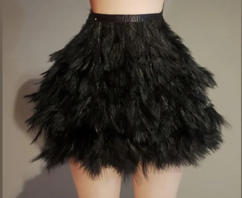 Mini dresses with belted waists for a defined silhouette Feather mini short skirt