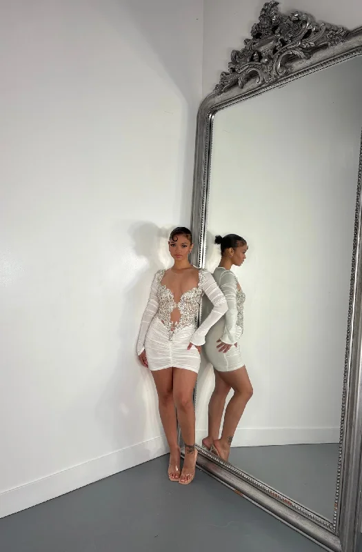 Mini dresses with cold - shoulder designs Swan