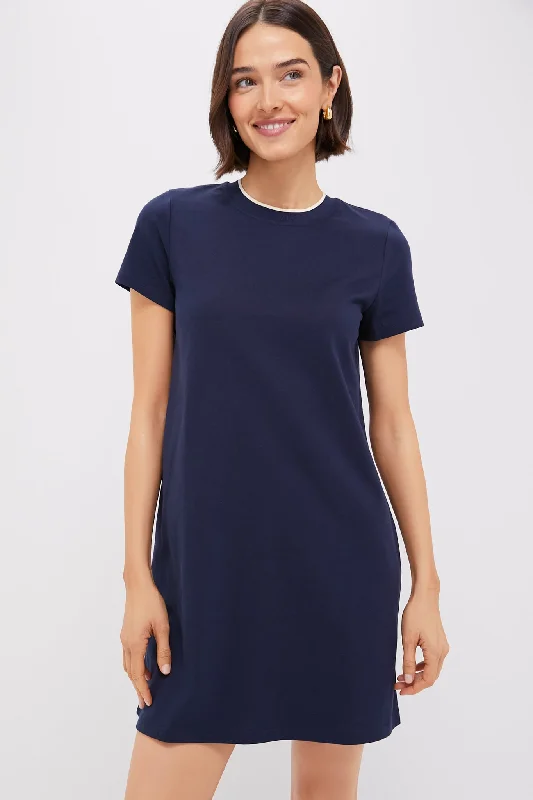 Plaid midi dresses for a fall - themed family gathering Navy Aimee Mini Dress