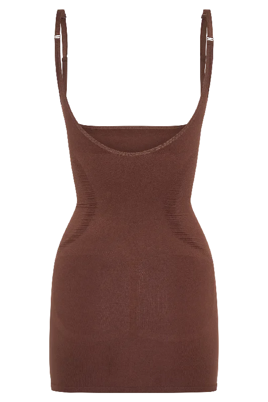 Mini dresses with patchwork designs for a unique style Jocelyn Backless Shapewear Mini Dress - Espresso