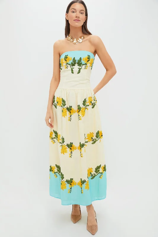 Midi dresses with sheer panels for a touch of allure Aqua Mix Bennet Midi Dress