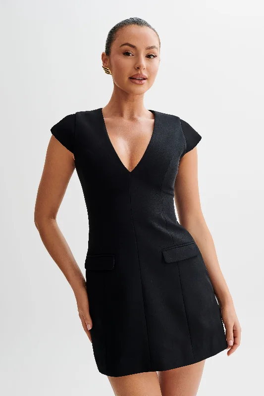Mini dresses with one - shoulder designs Kiernan Sleeveless Blazer Dress - Black