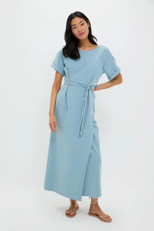 Midi dresses with cotton - blend materials for everyday comfort Slate Blue Clarissa Maxi Dress Midi dresses with cotton - blend materials for everyday comfort Slate Blue Clarissa Maxi Dress