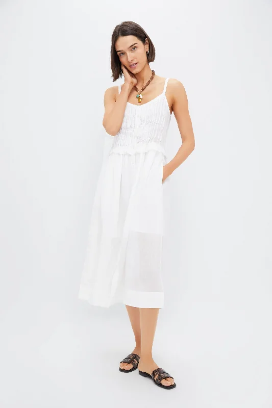 Midi dresses with sheer panels for a touch of allure Pearl Zora Solid Tank Button Down Dress Midi dresses with sheer panels for a touch of allure Pearl Zora Solid Tank Button Down Dress