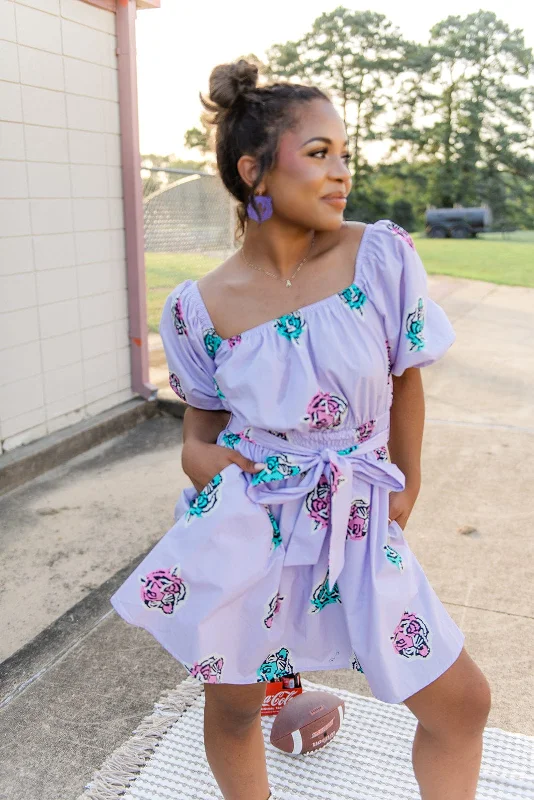 Mini dresses with high - low hems for a modern twist Lavender Tiger Babydoll Dress