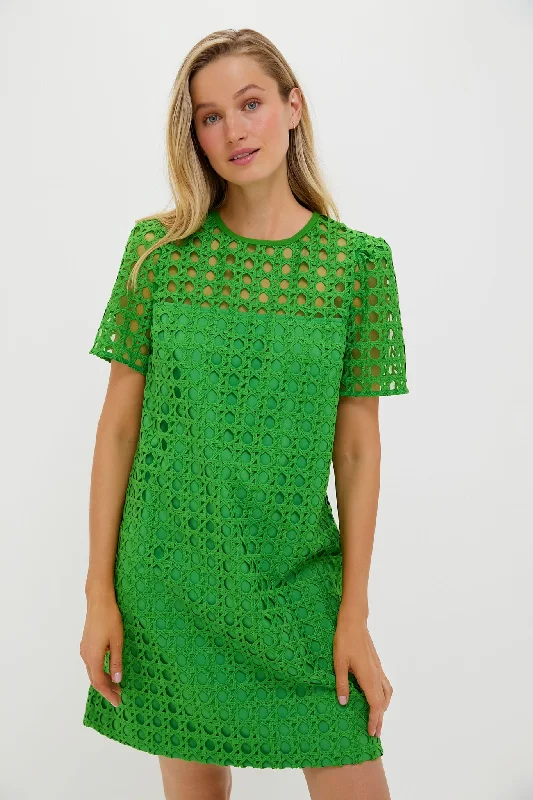 Midi dresses with lace - up fronts for a unique and adjustable style Green Cane Lace Janelle Dress Midi dresses with lace - up fronts for a unique and adjustable style Green Cane Lace Janelle Dress
