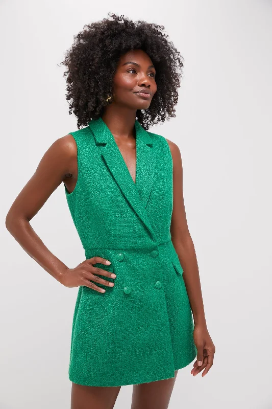 Midi dresses with fringe details for a fun and energetic style Kelly Green Tweed Campbell Romper Midi dresses with fringe details for a fun and energetic style Kelly Green Tweed Campbell Romper