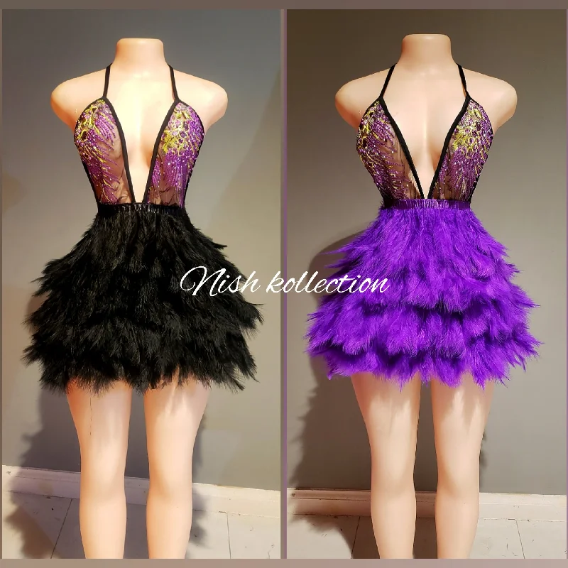 Mini dresses with fringe for a bohemian style Raine embroidery feather short dress