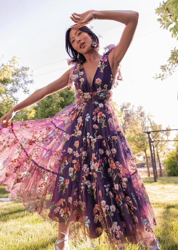 Midi dresses with tiered skirts for a bohemian festival look Margaret Midi Dress