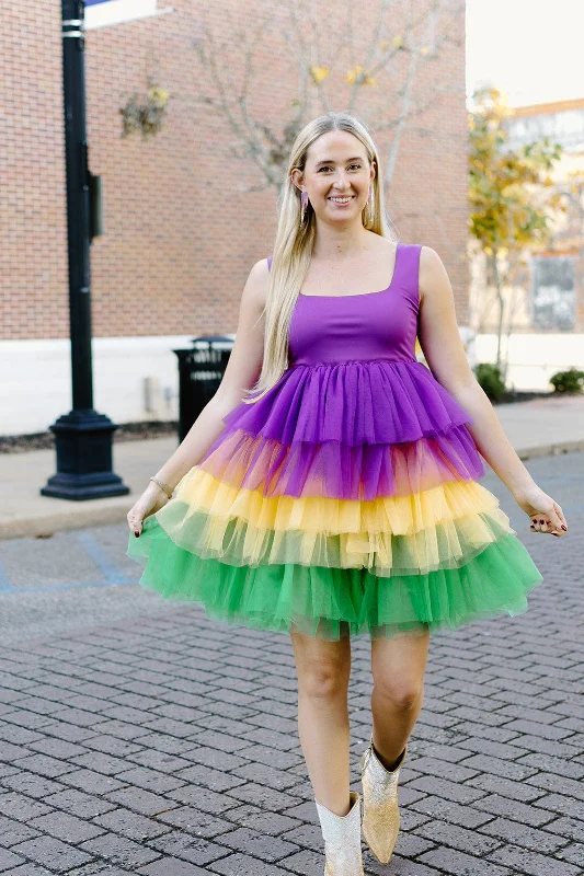 Satin mini dresses for a luxurious feel Mardi Gras Tiered Tutu Dress