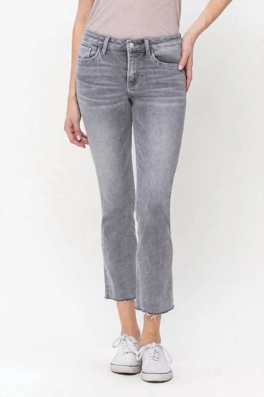 Stretch women jeans for enhanced mobility and comfortMid Rise Crop Slim Straight Jeans In Faded Grey Stretch women jeans for enhanced mobility and comfortMid Rise Crop Slim Straight Jeans In Faded Grey