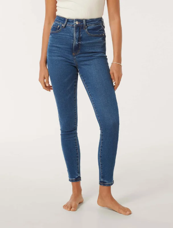 Skinny women jeans with a form - fitting designMila High-Rise Ankle Skinny Jeans