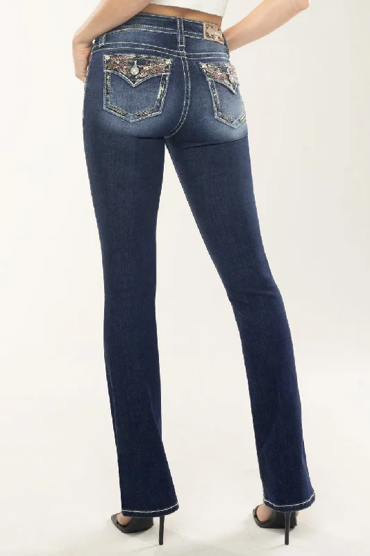 High - waisted women jeans for a flattering silhouetteHoliday Floral Bootcut Jeans