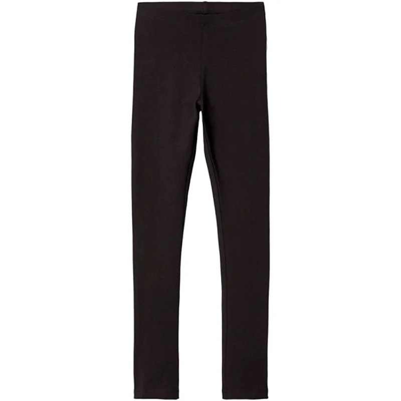 Women's High - Waisted Tight Trousers with Side Slits in Beige for a Trendy LookName it Black Vivian Leggings Noos