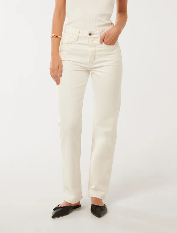 Colored women jeans in vibrant hues like red and yellowNiki Ankle Straight Jeans