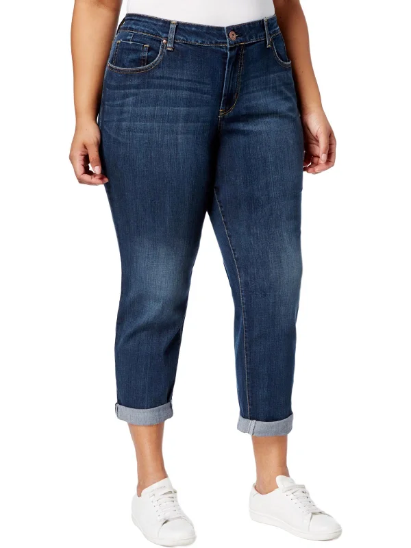 Mom jeans for a nostalgic and casual lookPlus Mika Womens Five-Pocket Mid-Rise Ankle Jeans Mom jeans for a nostalgic and casual lookPlus Mika Womens Five-Pocket Mid-Rise Ankle Jeans