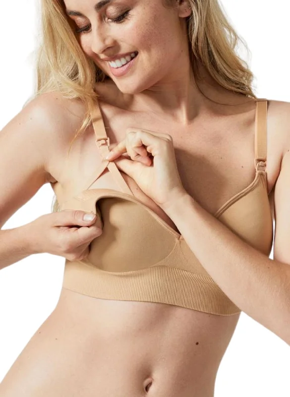 plus size front closure women nursing braBLANQI Body Cooling Maternity & Nursing Bra - Nude