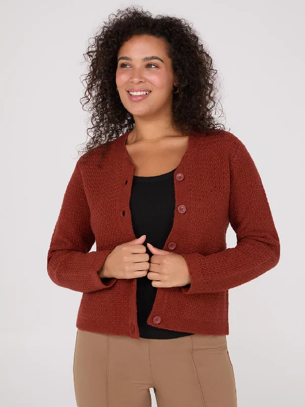 button down women cardigan with vintage buttonsBasketweave Button-Front Cardigan