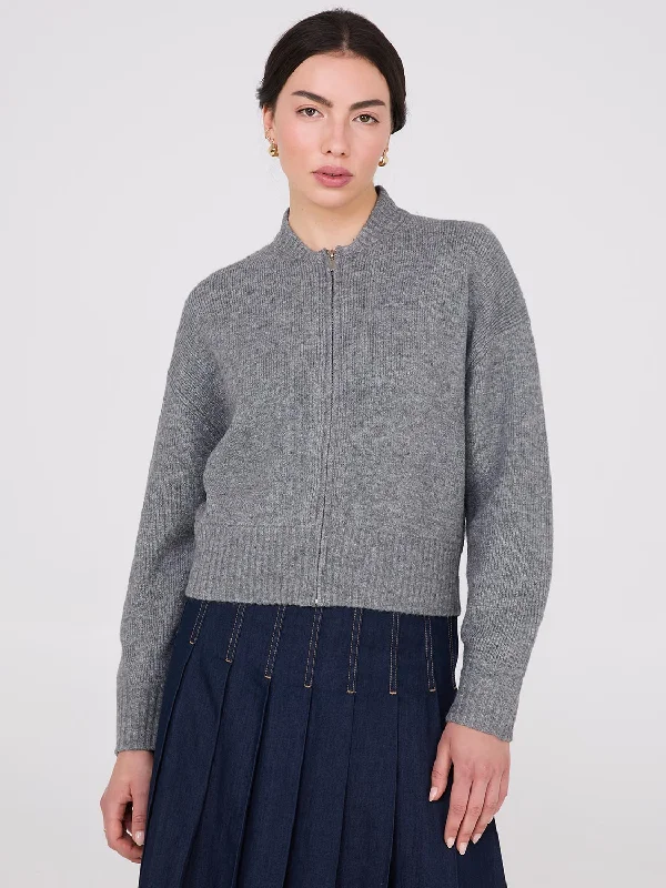 hooded women cardigan for added warmth and styleZip-Front Cardigan