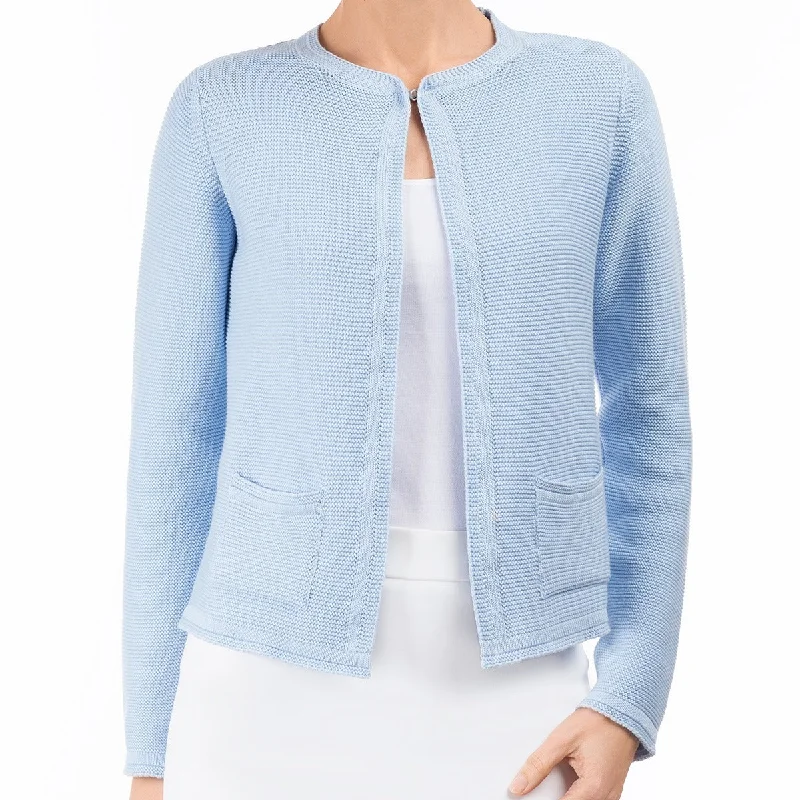 sequin embellished women cardigan for special occasions2 Pocket Cardigan in Cielo Blue sequin embellished women cardigan for special occasions2 Pocket Cardigan in Cielo Blue
