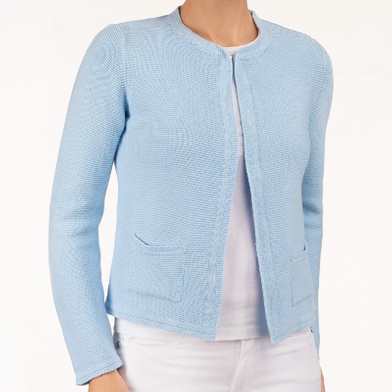 hooded women cardigan for added warmth and style2 Pocket Cardigan in Giorgio Blue