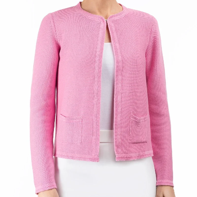 hooded women cardigan for added warmth and style2 Pocket Cardigan in Petal Pink