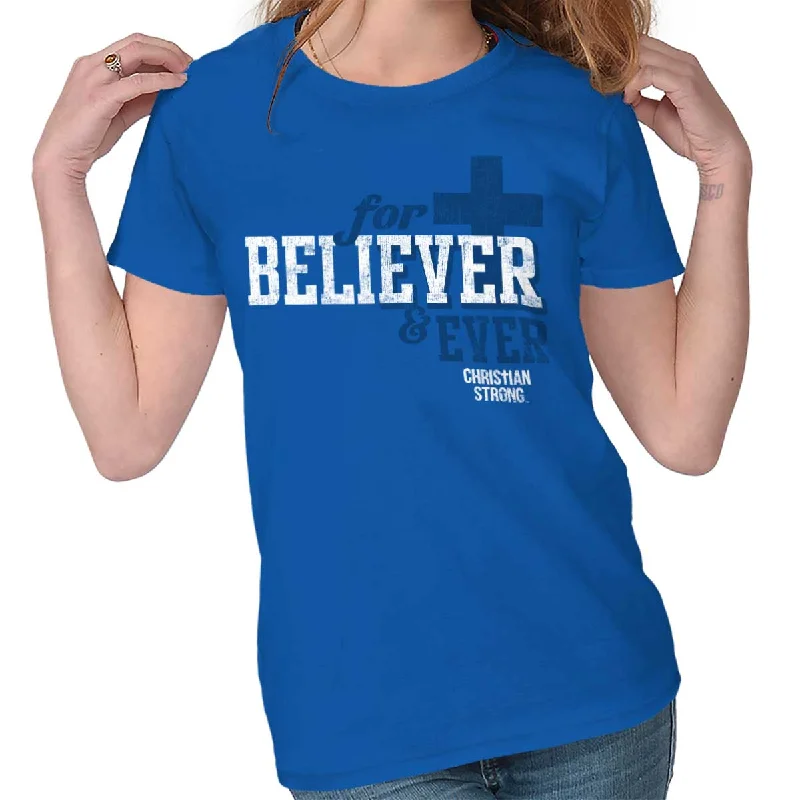 Crew Neck Women T Shirt with a Timeless DesignBeliever Ladies T Shirt