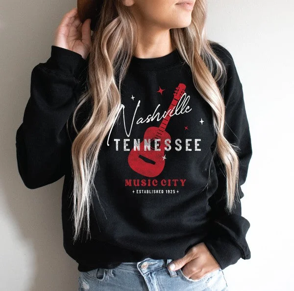 High - Low Hem Women's Cashmere - Blended SweatersNashville TN Fleece Sweatshirt