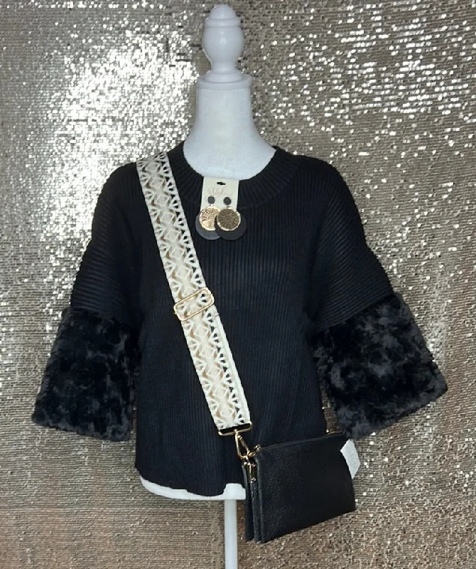 V - Neck Women's Ribbed Wool Sweaters for FallBlack and Boujee Sweater (IN STOCK)