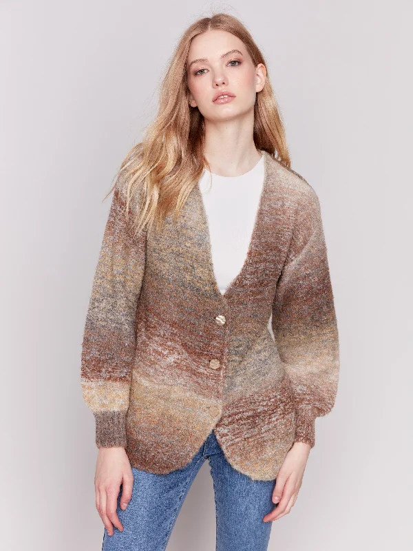 cashmere blend women cardigan for a luxurious feelBoucle Knit Cardigan - Autumn