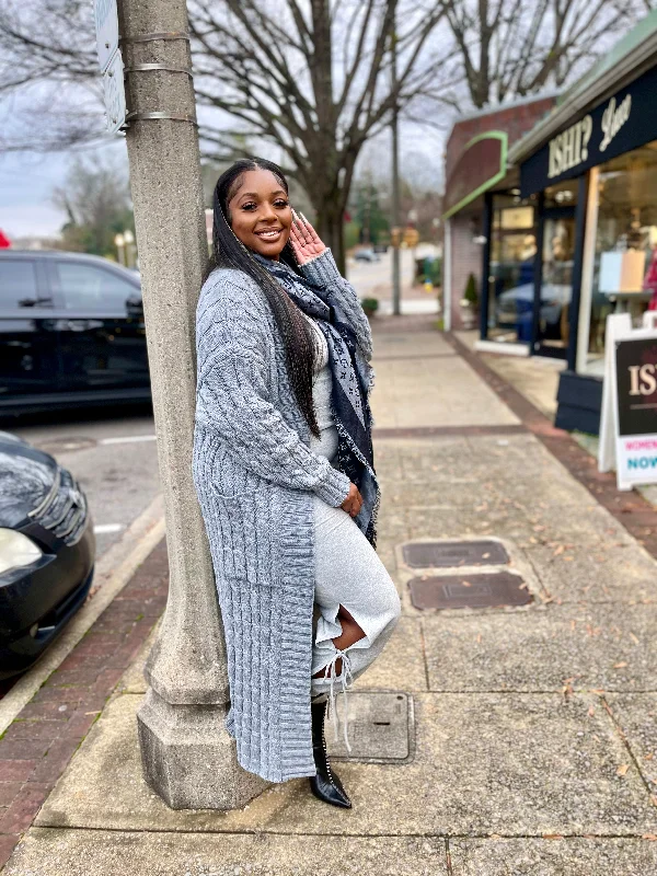Plus Size Women's Oversized Chunky Knit SweatersCable Maxi sweater
