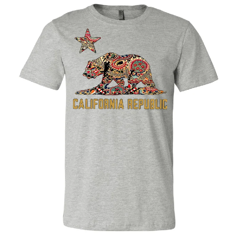 Crew Neck Women T Shirt with a Timeless DesignCalifornia Republic Paisley Asst Colors Mens Lightweight Fitted T-Shirt/tee Crew Neck Women T Shirt with a Timeless DesignCalifornia Republic Paisley Asst Colors Mens Lightweight Fitted T-Shirt/tee