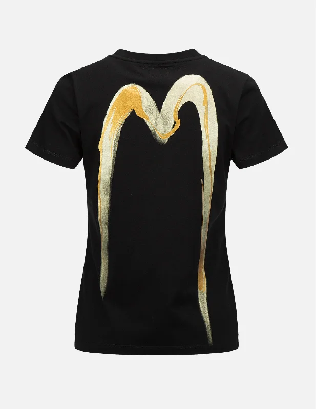 Sheer Women T Shirt for a Stylish and Alluring LookCalligraphy Daicock Foil-Print T-Shirt Sheer Women T Shirt for a Stylish and Alluring LookCalligraphy Daicock Foil-Print T-Shirt