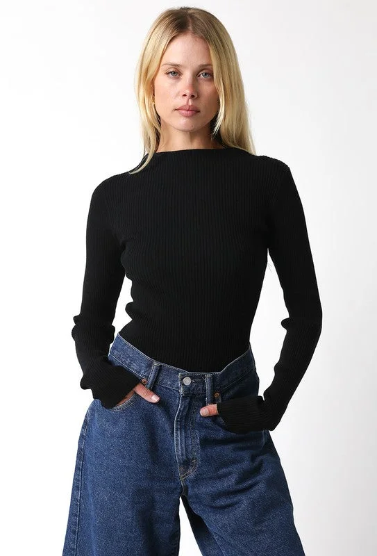 Open - Front Women's Cardigan - Style Mohair SweatersCasey Sweater-Black