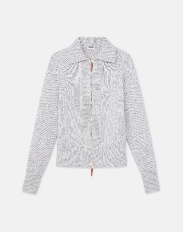 hand knitted women cardigan with artisanal charmCashmere Polo Cardigan