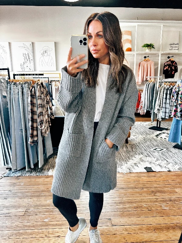 lightweight women cardigan for spring and fallCharcoal Layering Cardigan