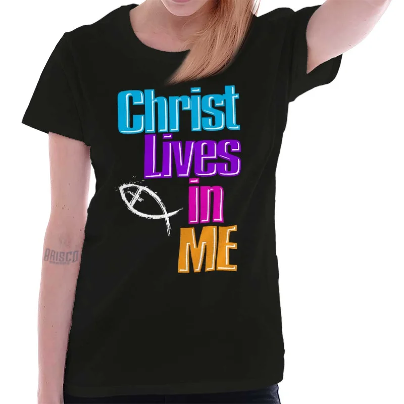 Sleeveless Women T Shirt for Summer ComfortChrist Lives in Me Ladies T Shirt