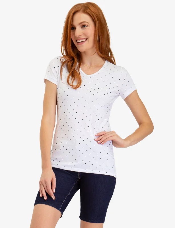 Crew Neck Women T Shirt with a Timeless DesignDOT V-NECK T-SHIRT