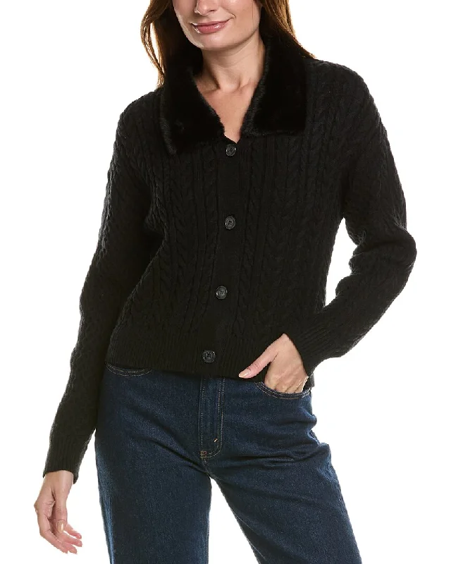 floral print women cardigan for a feminine touchEllen Tracy Cable Knit Cardigan