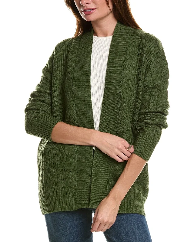 lightweight women cardigan for spring and fallForte Cashmere Luxe Cable Wool & Cashmere-Blend Cardigan lightweight women cardigan for spring and fallForte Cashmere Luxe Cable Wool & Cashmere-Blend Cardigan