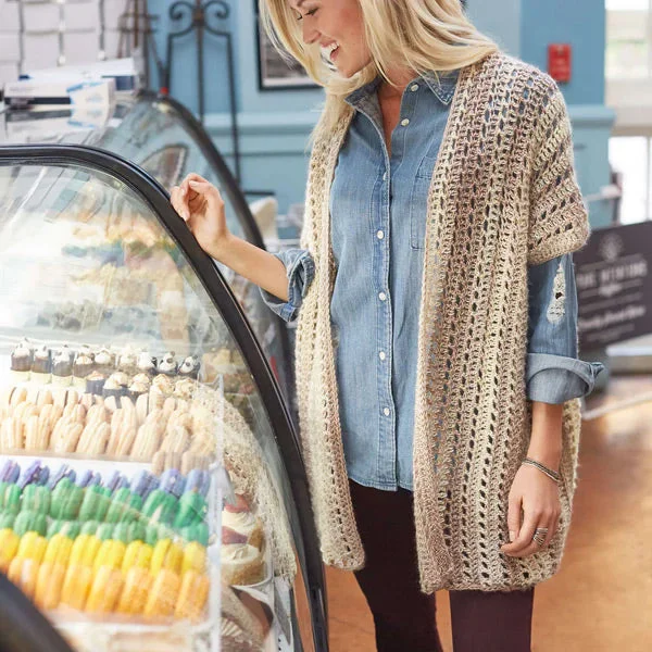 v neck women cardigan to elongate the necklineFree Red Heart Two-Rectangle Crochet Cardigan Pattern v neck women cardigan to elongate the necklineFree Red Heart Two-Rectangle Crochet Cardigan Pattern