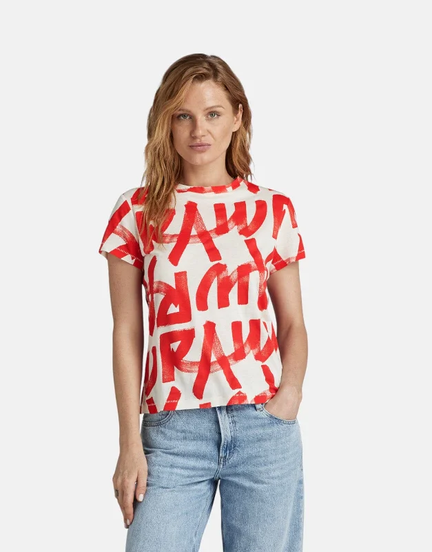 Striped Women T Shirt in a Classic PatternG-Star RAW Calligraphy Ant Wht T-Shirt